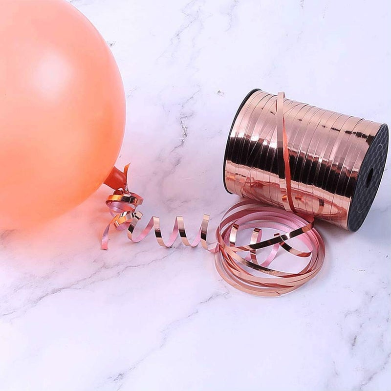 Aysekone 500 Yards Rose Gold Curling Ribbon Roll â€“ Metallic Crimped Ribbon for Balloons, Wedding Decor, Gift Wrapping, Birthday Party & Floral Crafts (1 Roll) - Image 5
